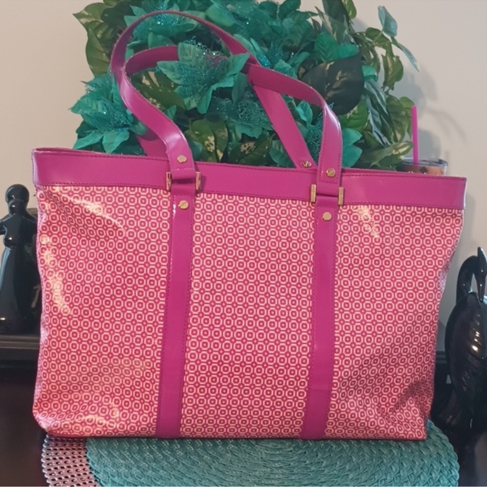 Tory Burch Pink Geometric Tote - Picture 10 of 10